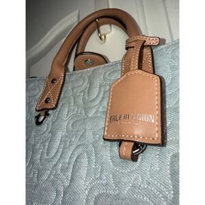True Religion Acid Denim Western Crossbody Tote